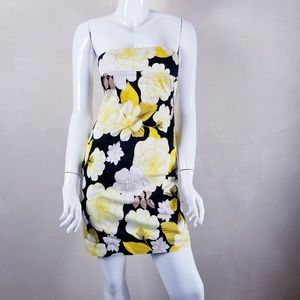 Cache Strapless Mini Dress Sheath Floral Size 4